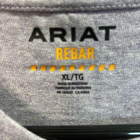 Ariat Rebar Workwear Cotton Strong pre-shrunk, pen pocket,logo,short sleeve tee - Picture 9 of 10